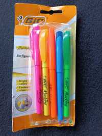 Zakreślacze fluorescencyjne BIC Highlighter Grip, 5 sztuk.