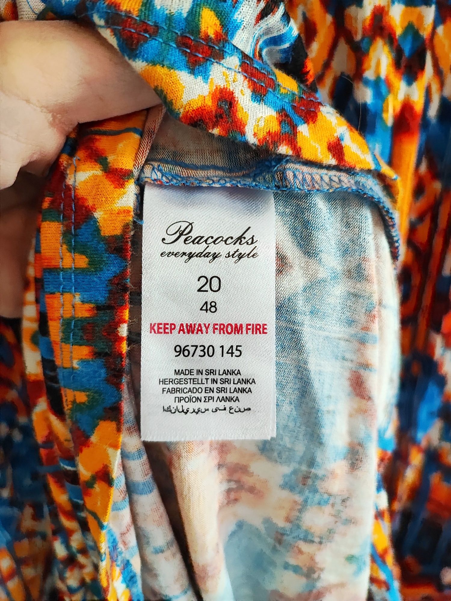 Letnia długa wzorzysta sukienka 4XL 48 plus size lato wakacje urlop