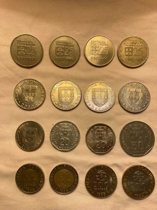 Lote de moedas escudo, circuladas