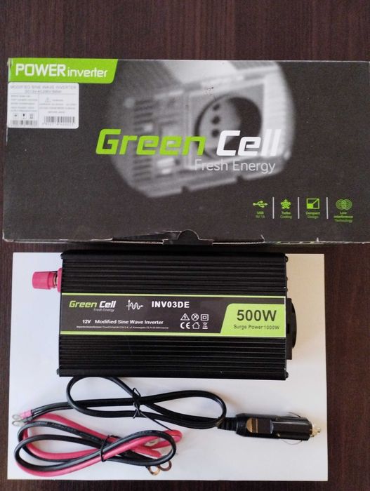 Przetwornica Green Cell 12V 500W/1000W INV03DE