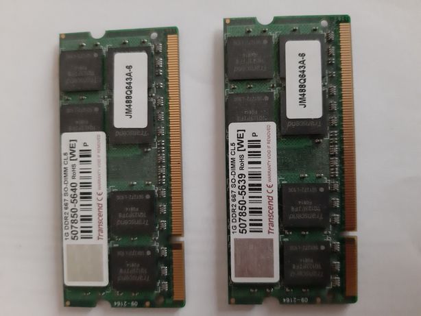 Модуль памяти Transcend 1Gb, DDR2 SO-DIMM для ноутбука.