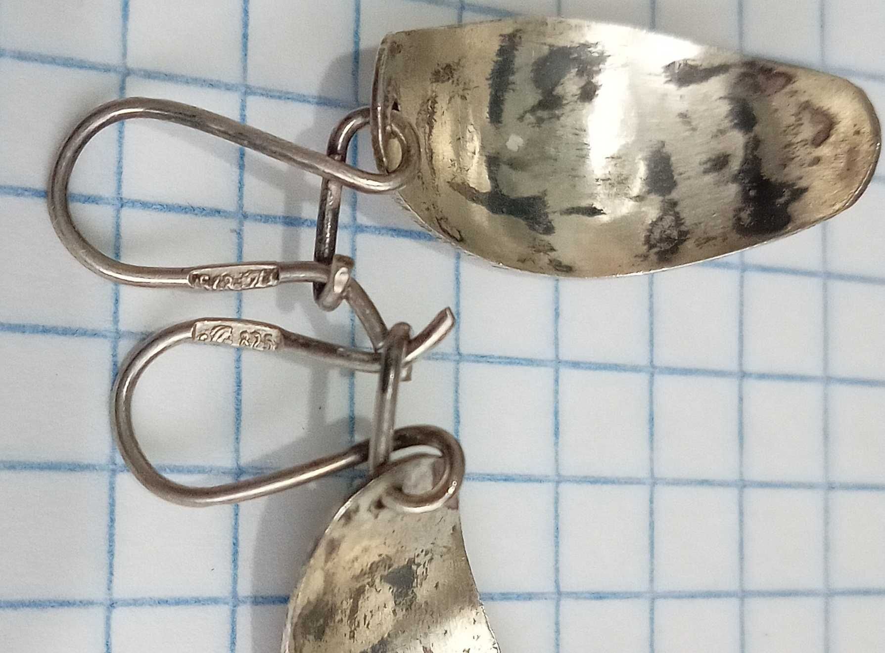 Антикварні Сережки серьги Чернь Срібло 875 проба, голова, СССР