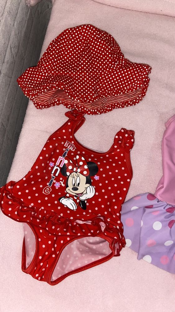 Купальник Minnie Mouse 0-3м, панамка 3-6