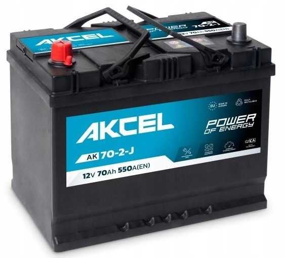Akumulator Akcel 70ah 550a L+ japońska skrzynka Varta