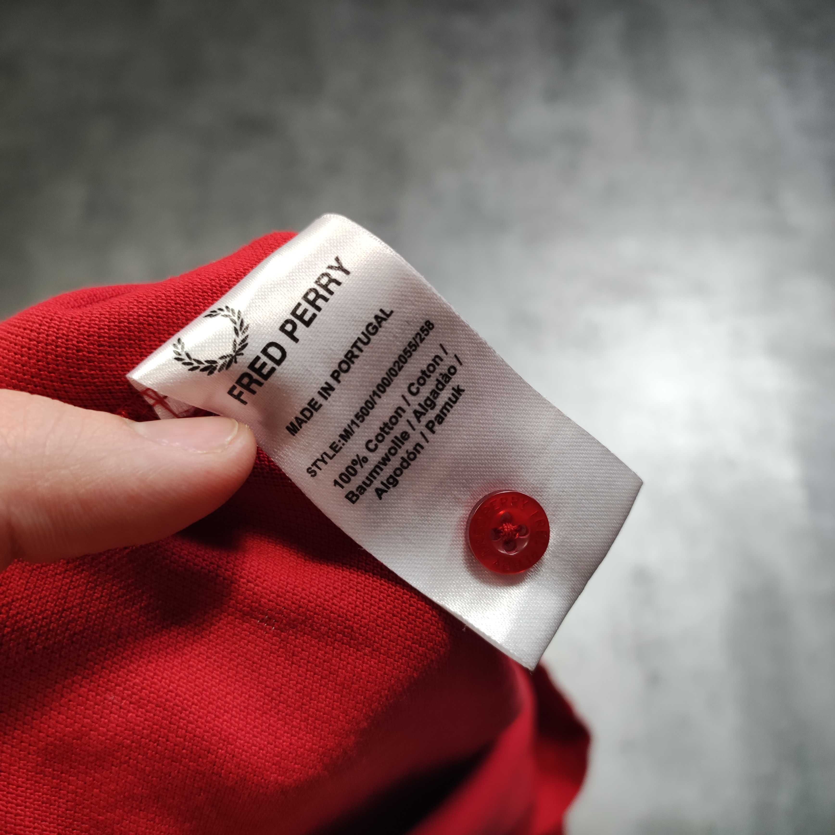 MĘSKA Koszulka Polo Elegancka Czerwona Bawełna PREMIUM Fred Perry