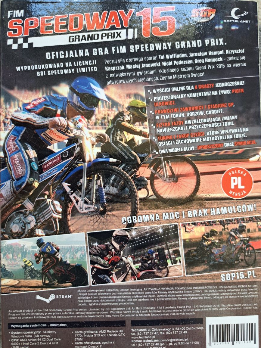 Rarytas! Gra PC. SPEEDWAY Grand Prix 2015 nowa w kartoniku z autografa