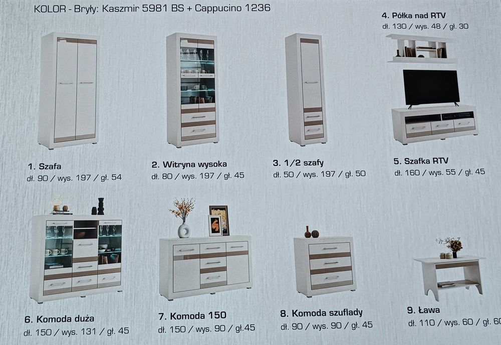 Nowa witryna ze szkłem 197x50x45 wyprzedaż producenta
