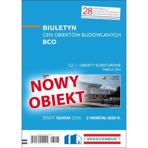 Biuletyn cen obiektów kubaturowych cz. 1 Sekocenbud BCO - 2 kw 2025