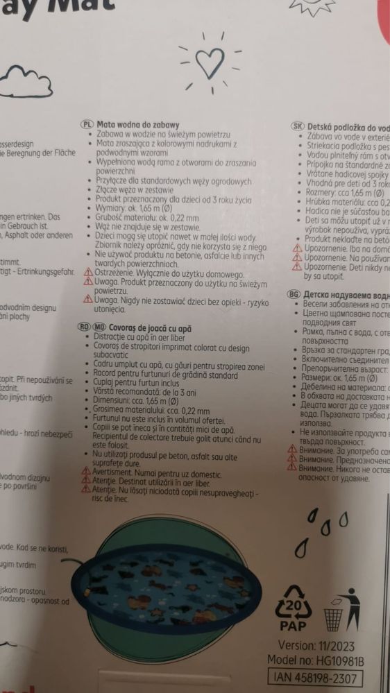 Mata wodna , basen dla psa i dzieci