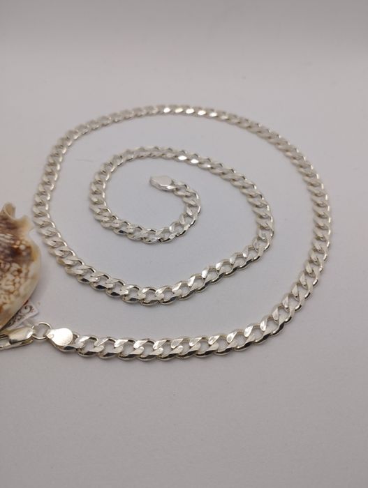 Srebrny łańcuszek pancerka, próba 925, długość 60 cm