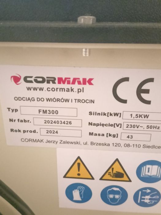 Odciąg trocin Cormak fm300 wyciąg, pochłaniacz., maszyny stolarskie