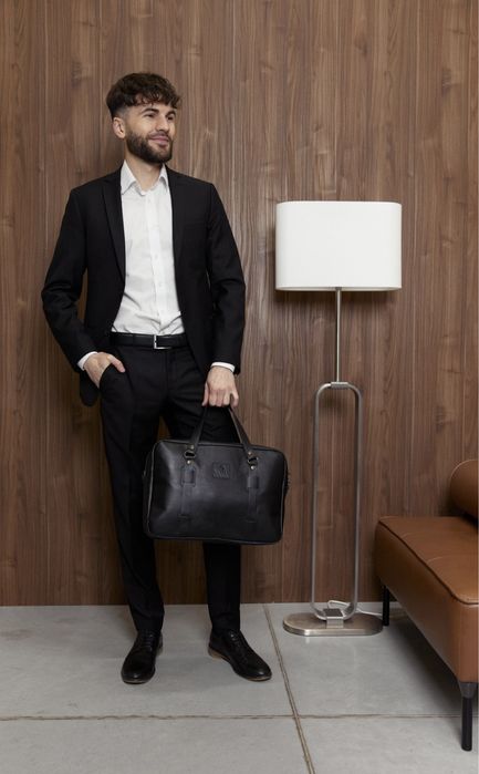 Шкіряна сумка Mastak "ДЕНВЕР" у лімітованому чорному кольорі