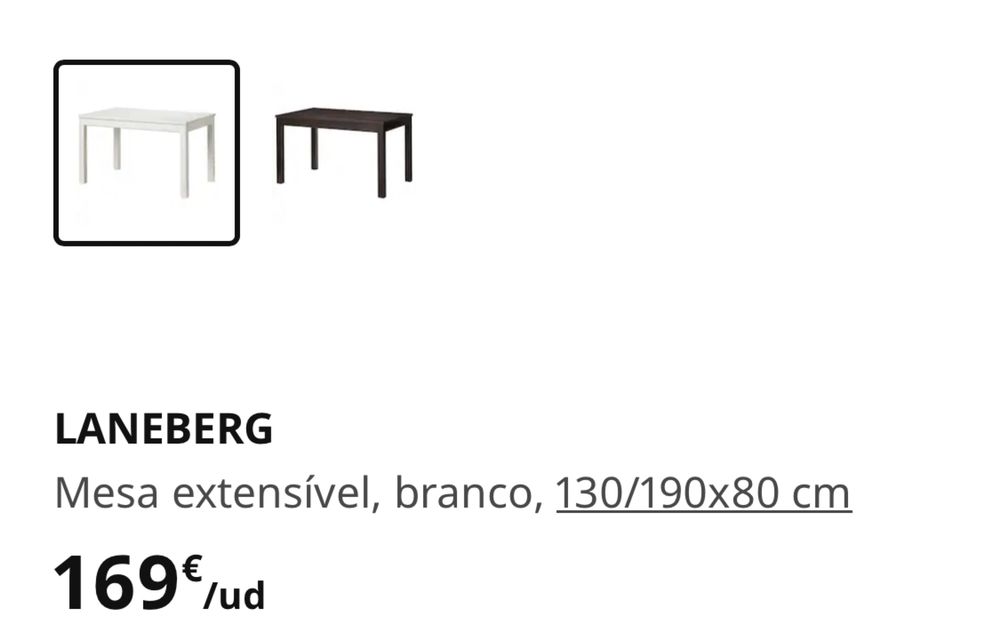 Vendo mesa de jantar extensível ikea