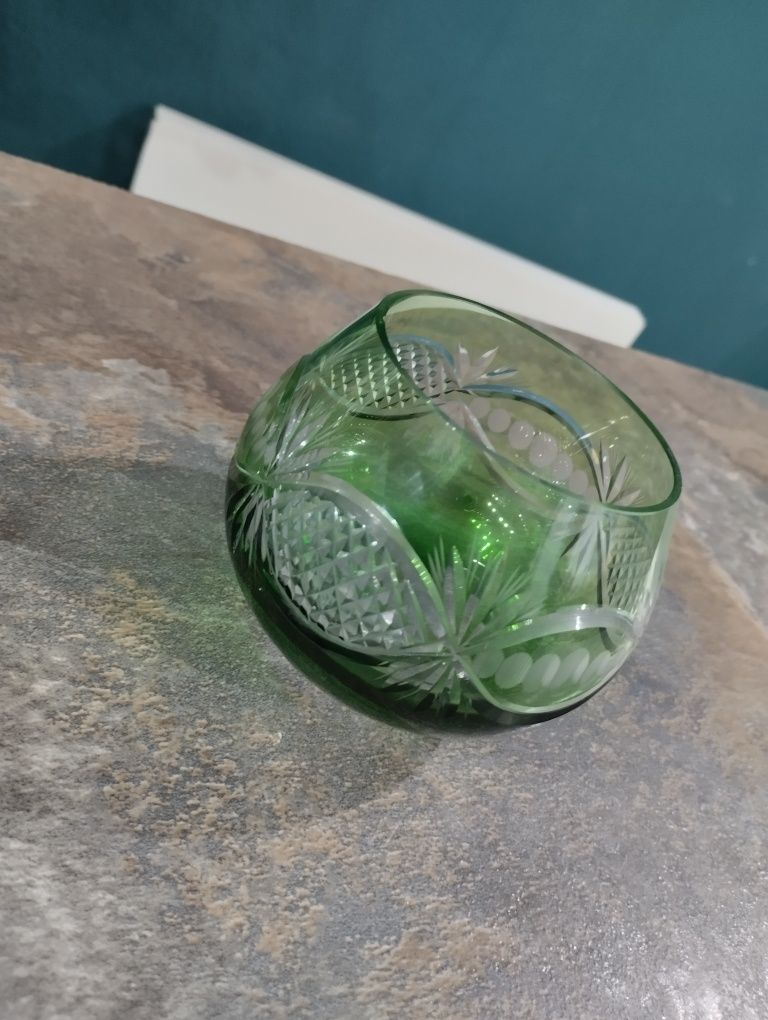 Kolorowy Kryształ vintage zielen