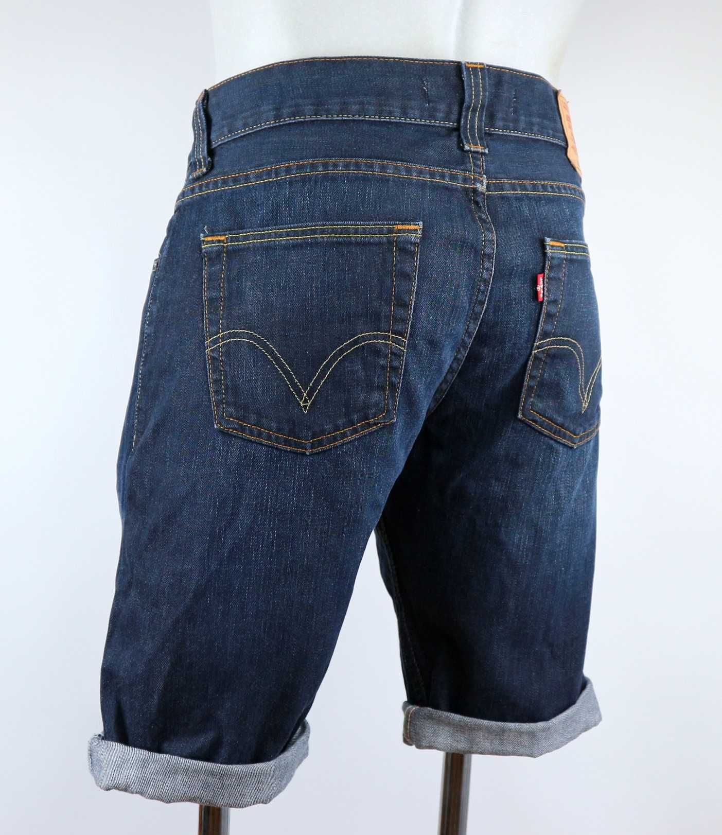 Levis 506 spodenki jeansowe szorty niewykończone W34 pas 2 x 46 cm