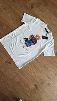 T-shirt męski Ralph Lauren miś ecru XXL nowa koszulka