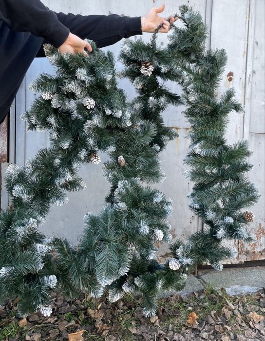 Новорічні гірлянди штучні на поручні