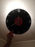 Zegar wiszący ścienny z płyty winylowej czarny okrągły koło hand made