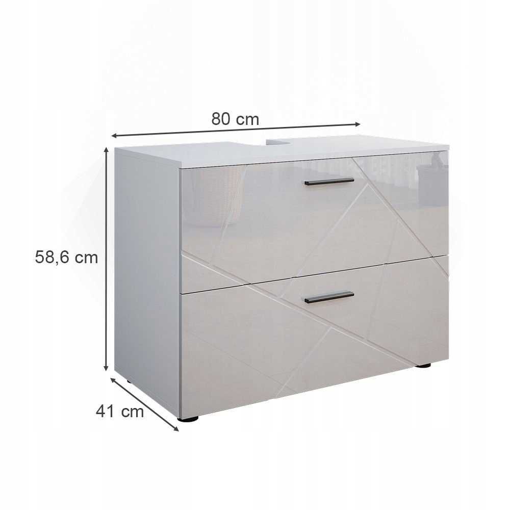 Szafka łazienkowa pod umywalke  80cm  biała vicco ilias
