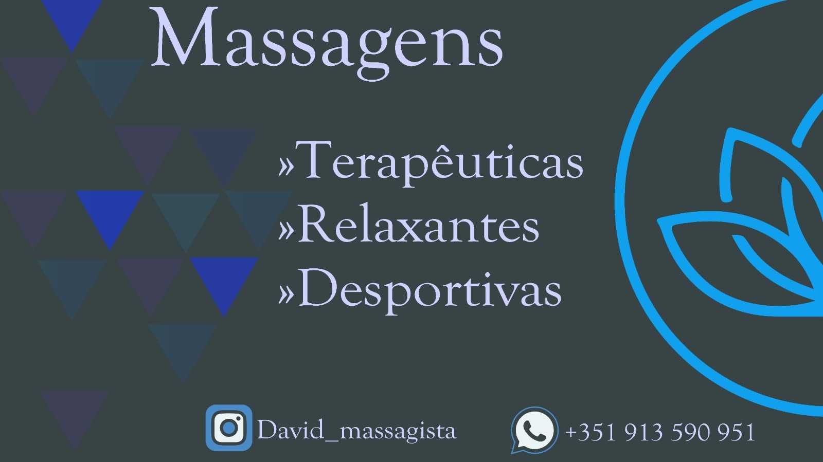 Massagem Terapêutica, Relaxante ou Desportiva - Masculino e Feminino