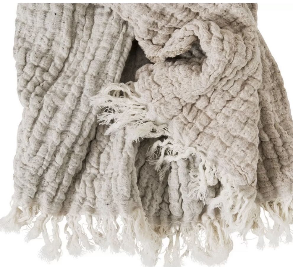 Garbo & Friends Kocyk lniany MELLOW TAWNY BLANKET/ THROW