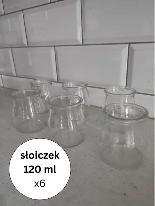 Słoiki Słoiczki Czarki szklanki transparentne przezroczyste 6 sztuk