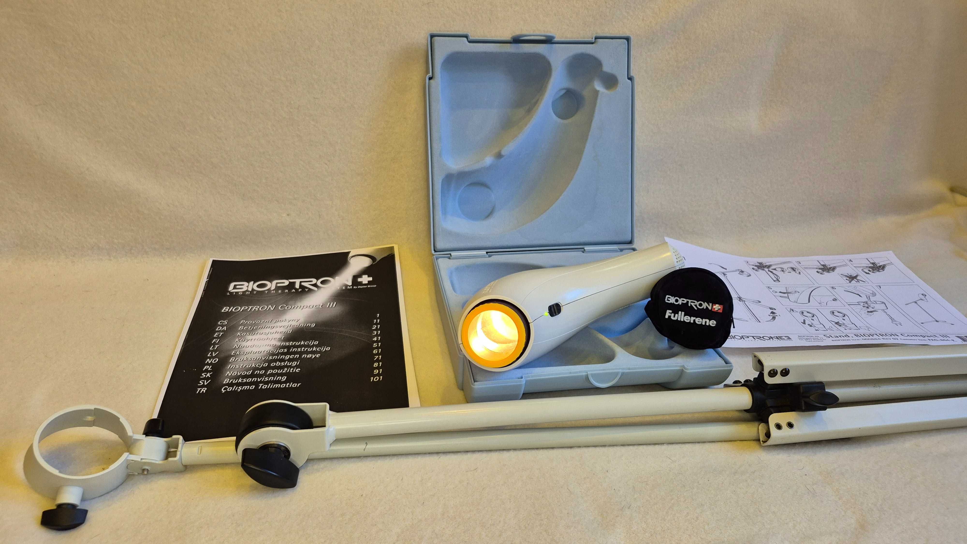 Lampa Bioptron Compact III Filtr Fulerenowy Statyw Zepter