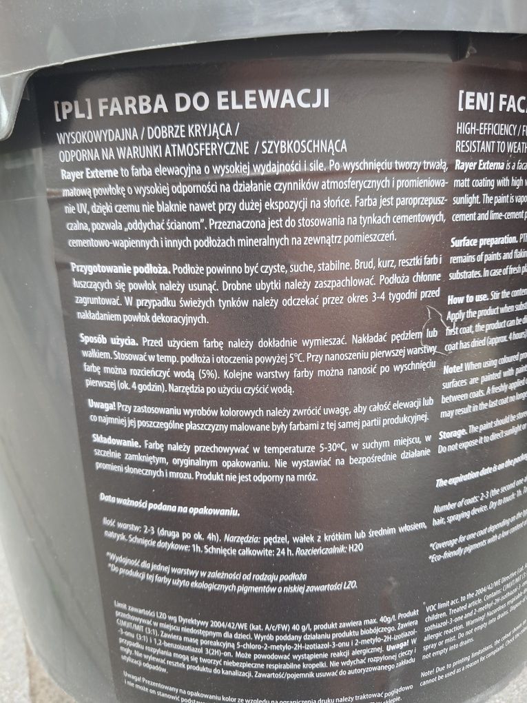 Sprzedam farba elewacyjna nowa. Fasada