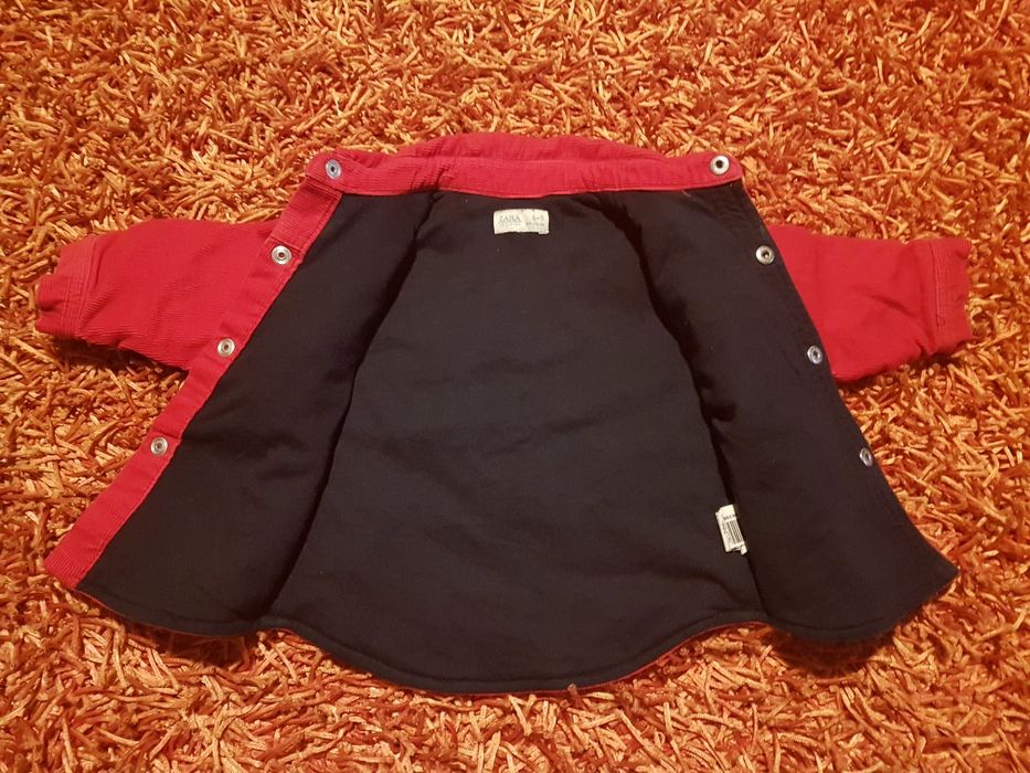 PORTES GRÁTIS - Camisa Vermelha de Bombazine da Zara (6-9Meses)