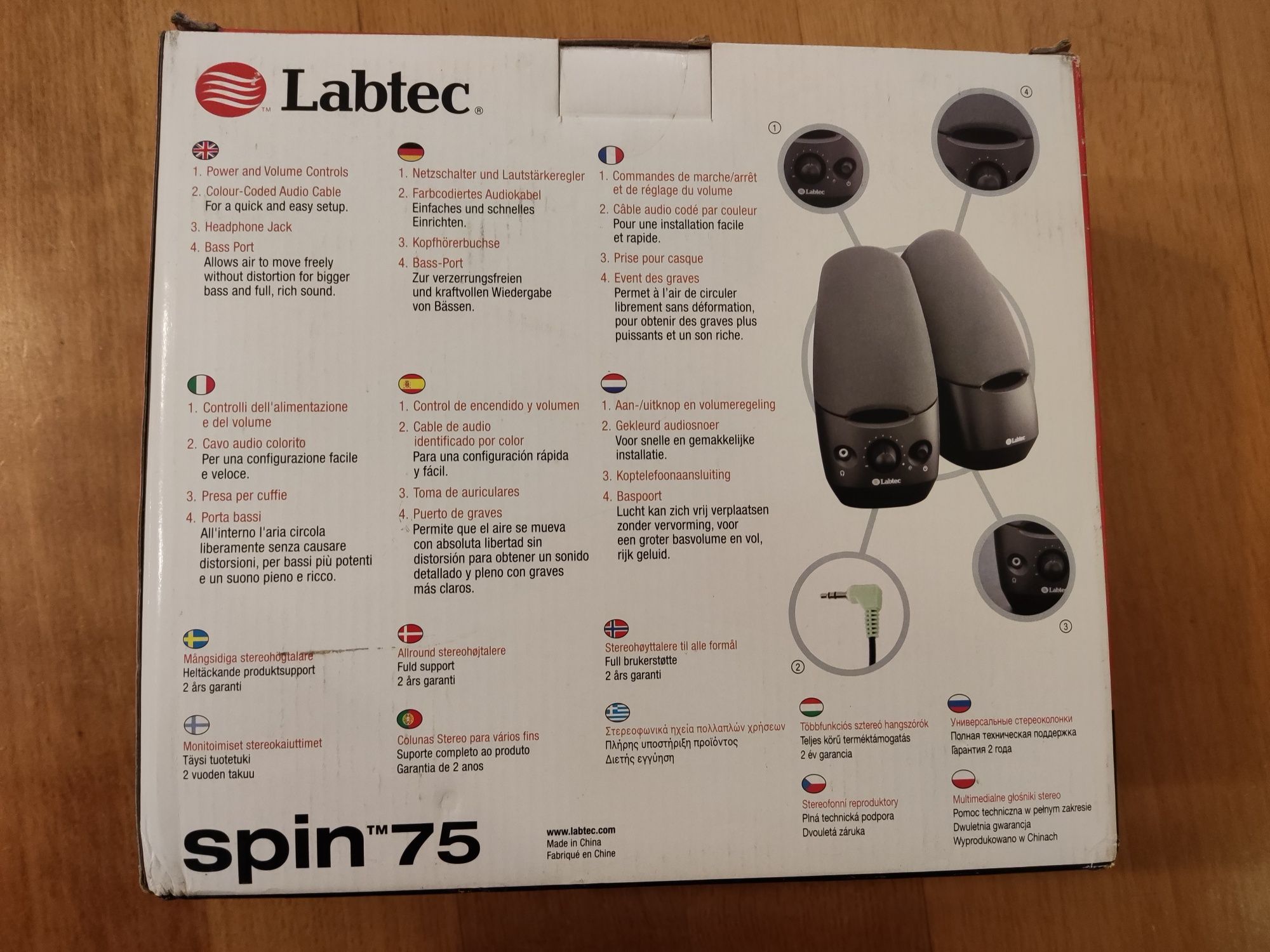 Colunas computador Labtec Spin 75 novas