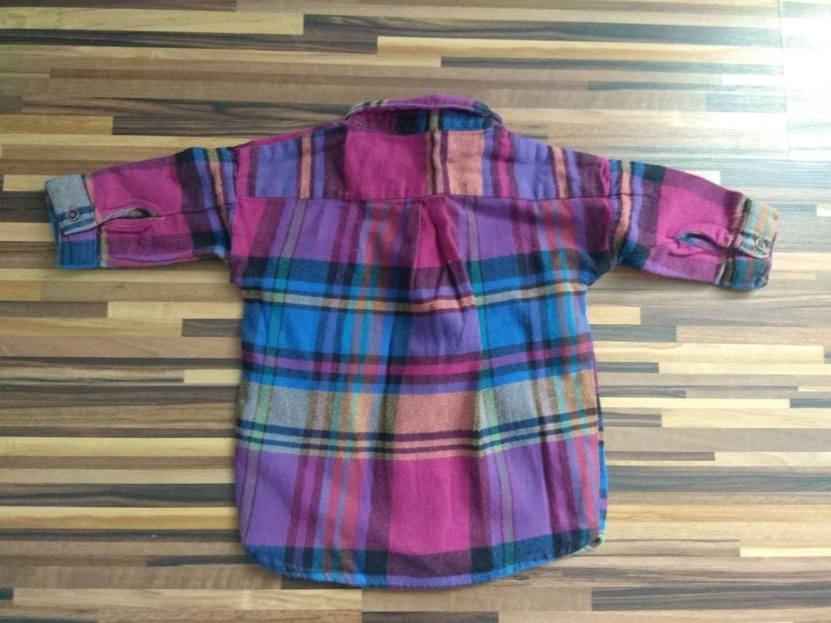 Koszula dziecięcą chłopięca niemowlęca flanelowa w kratę 3-6m 68 Next