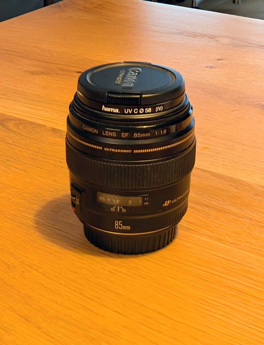 Obiektyw Canon EF 85mm f/1.8 USM + filtr UV STAN IDEALNY