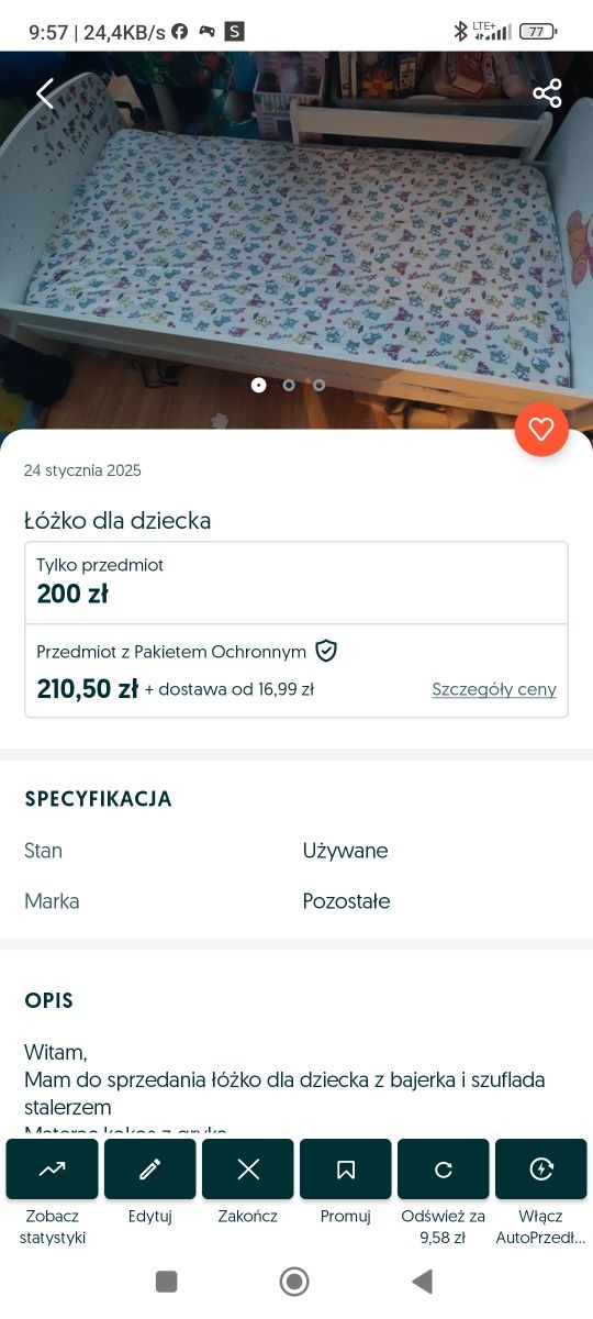Łóżko dla dziecka