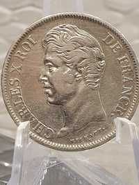 Francja 5 franków Karol X 1830 W STAN !!!