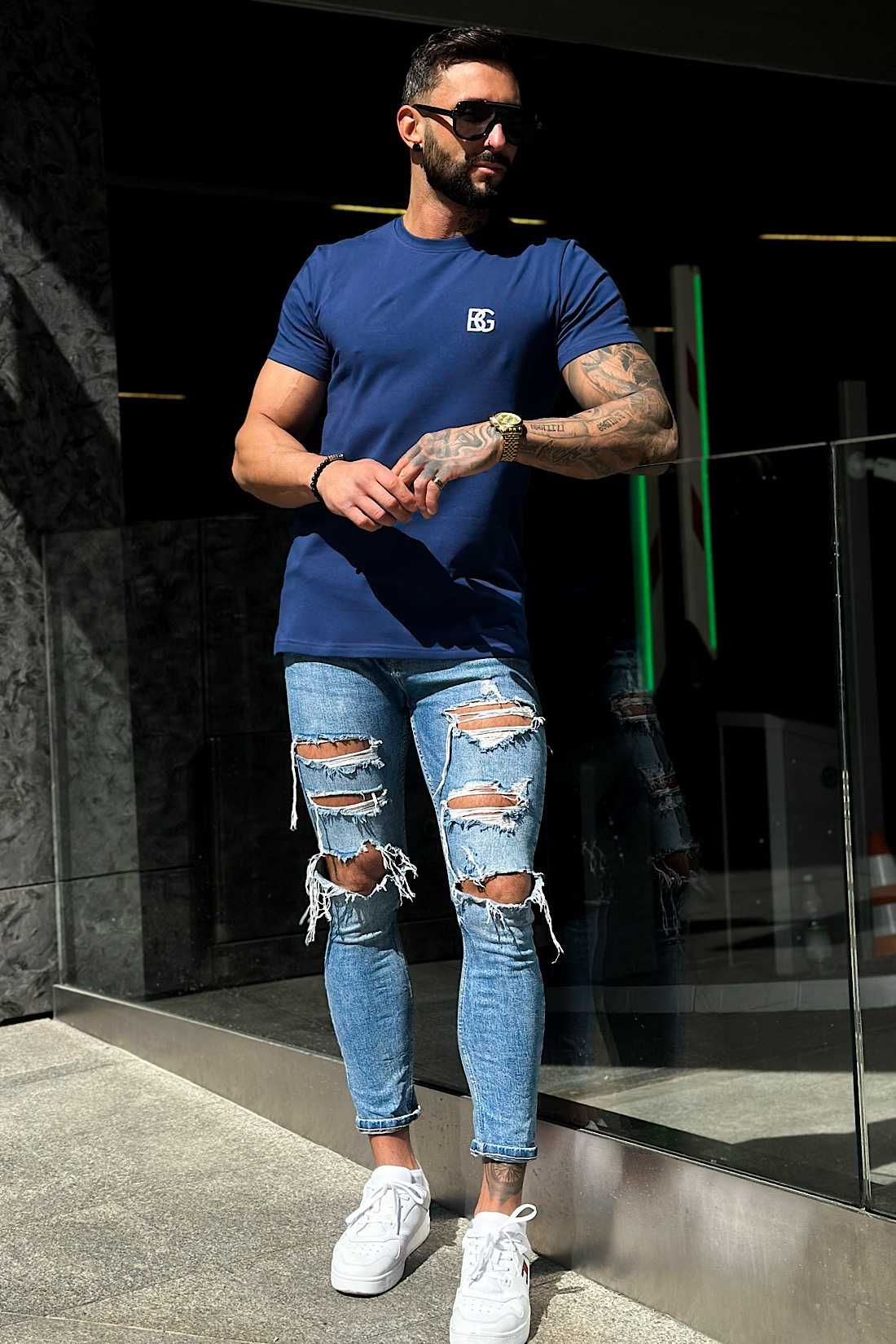 T-shirt męski BG Brandenburg Couture Bond granatowy S