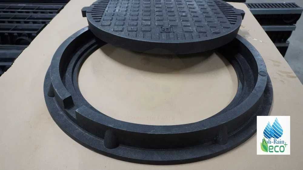 Właz ogrodowy, pokrywa studnia, szambo. Polimerowy Czarny A15! Ø600