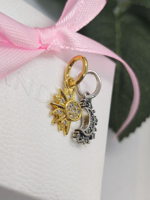 Podwójna zawieszka słońce księżyc S925