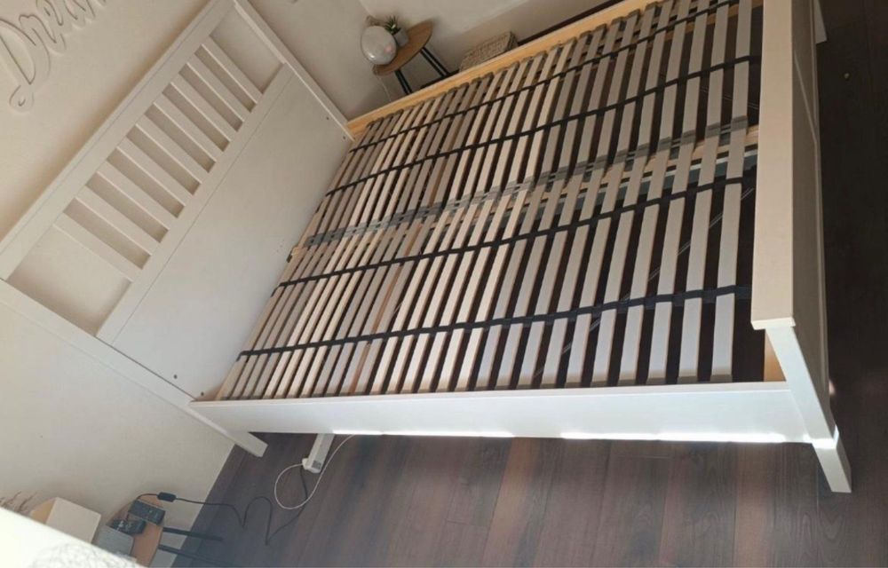 Białe łóżko Ikea Hemnes 140x200 cm super stan stelaże dowóz wysyłka