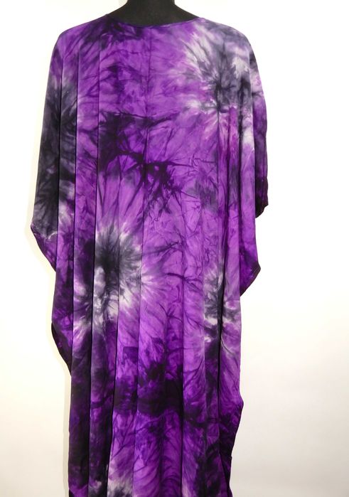 Długa sukienka plażowa maxi fioletowa oversize 38 40 M L