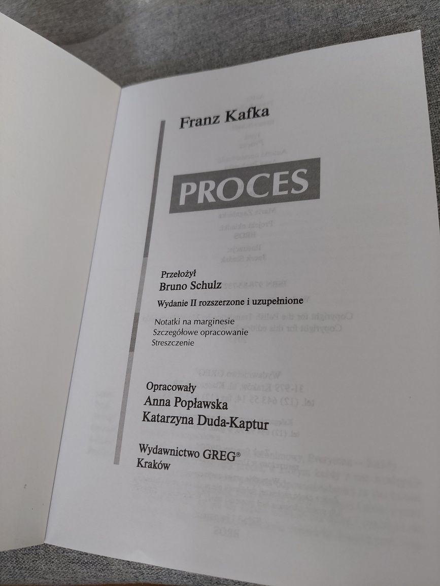 Książka Proces Franz Kafka