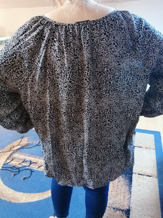 ŁADNA duża modna Bluzka hiszpanka w panterkę H&M XXL stan jak nowa