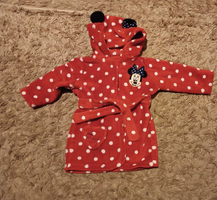 Szlafrok szlafroczek Myszka Minnie dla dziewczynki na 6 - 9 miesięcy