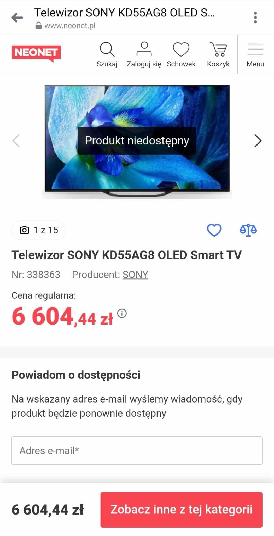 Smart Tv Sony 55 OLED SONY KD-55AG8 4K Android 120 Hz wiszący