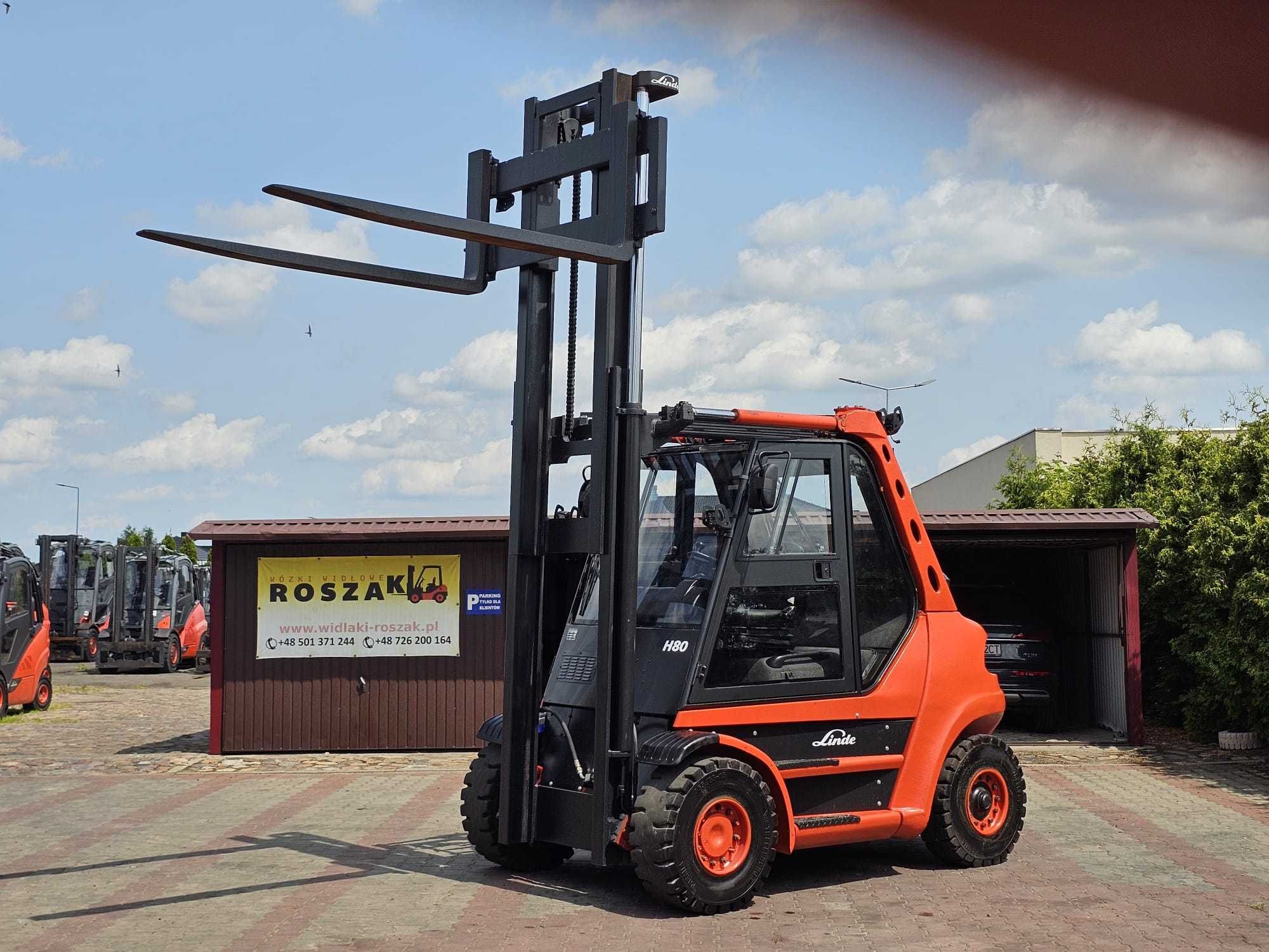 Wózek widłowy Linde H80D-03 DIESEL 2006r. Kabina