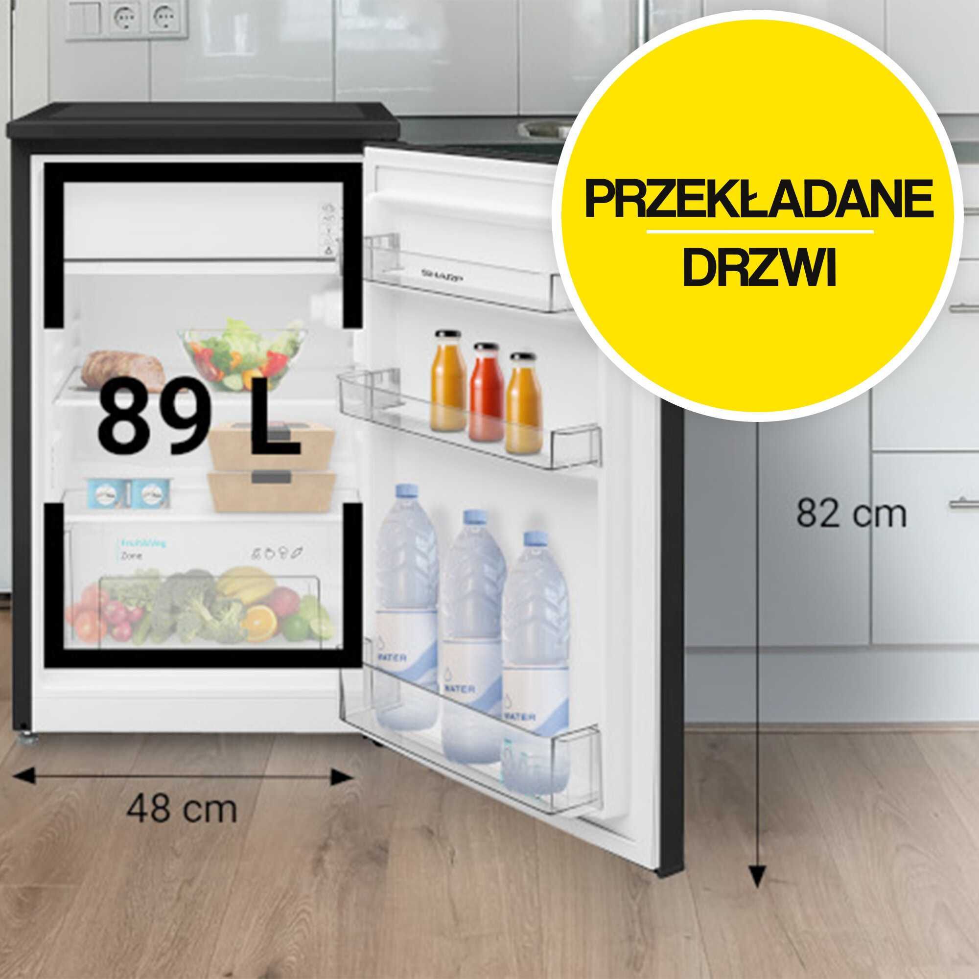 Lodówka kompresorowa  12V/24V kamper SHARP  82.1cm Czarna