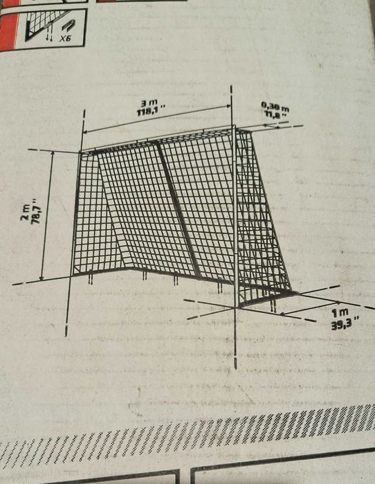 Bramka do piłki nożnej KIPSTA SG 500 Rozmiar L 3m x 2m