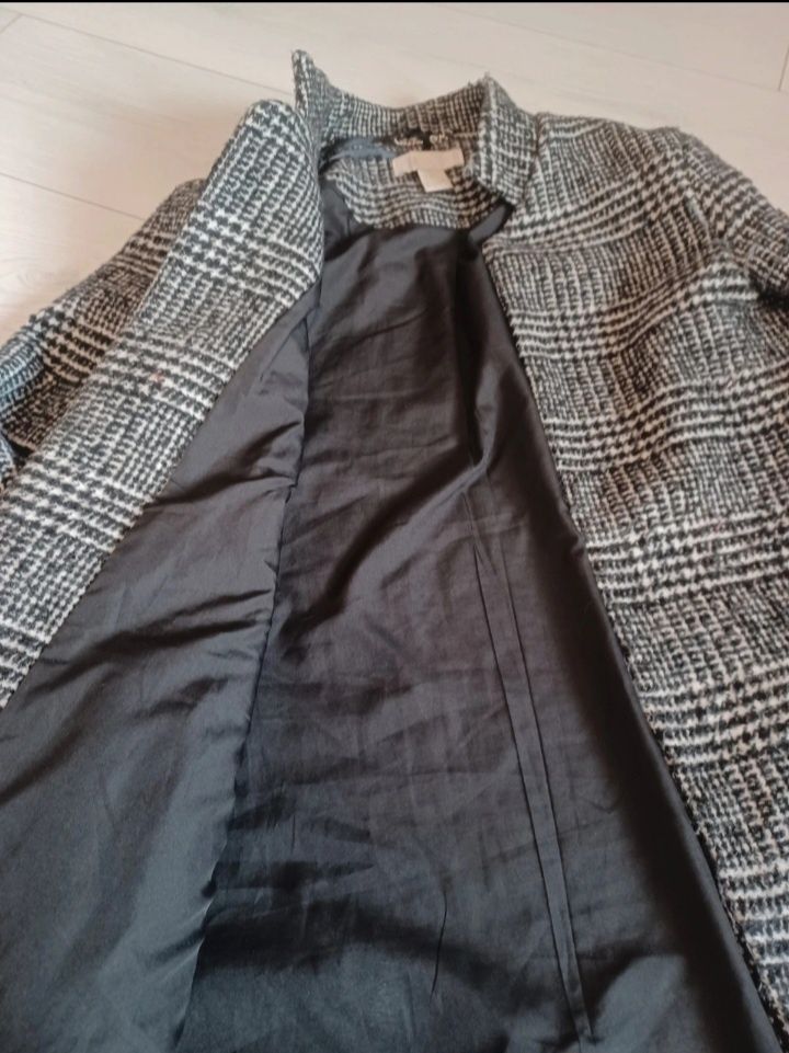 Klasyczny płaszcz z wełną H&M rozmiar 36