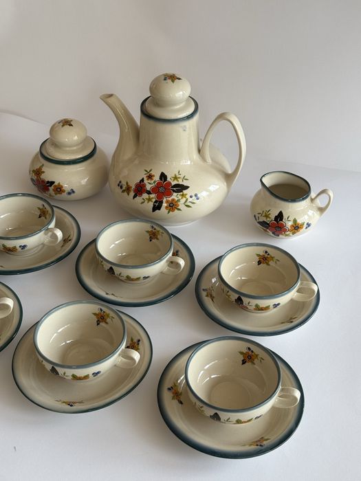 Chodzież Saba serwis herbaciany 6-osobowy Porcelana PRL