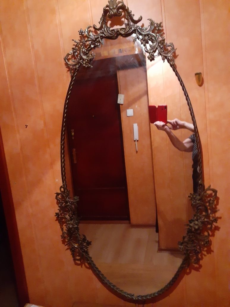 Зеркало  в бронзовой раме в стиле барокко..большое, 70-е годы