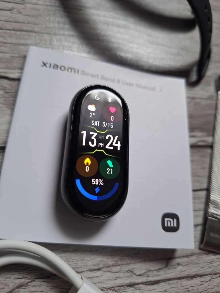 Jak Nowy Smartwatch Xiaomi Mi Band 8 Zestaw Pasek case
